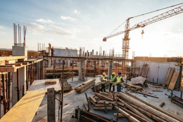 image of crane and construction in cityscape