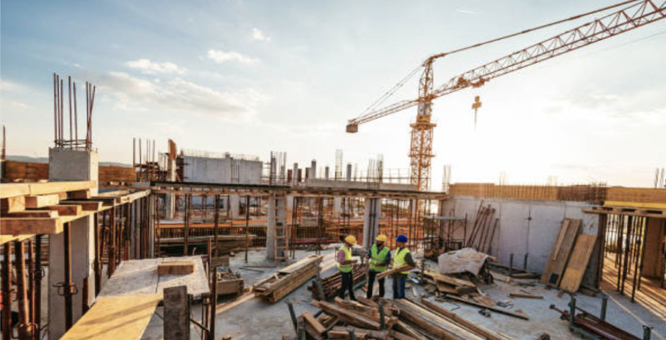 image of crane and construction in cityscape