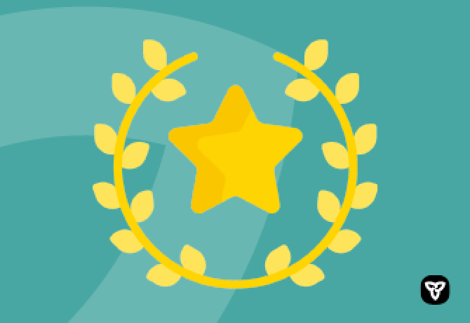 star and wreath symbol with ontario trillium logo
